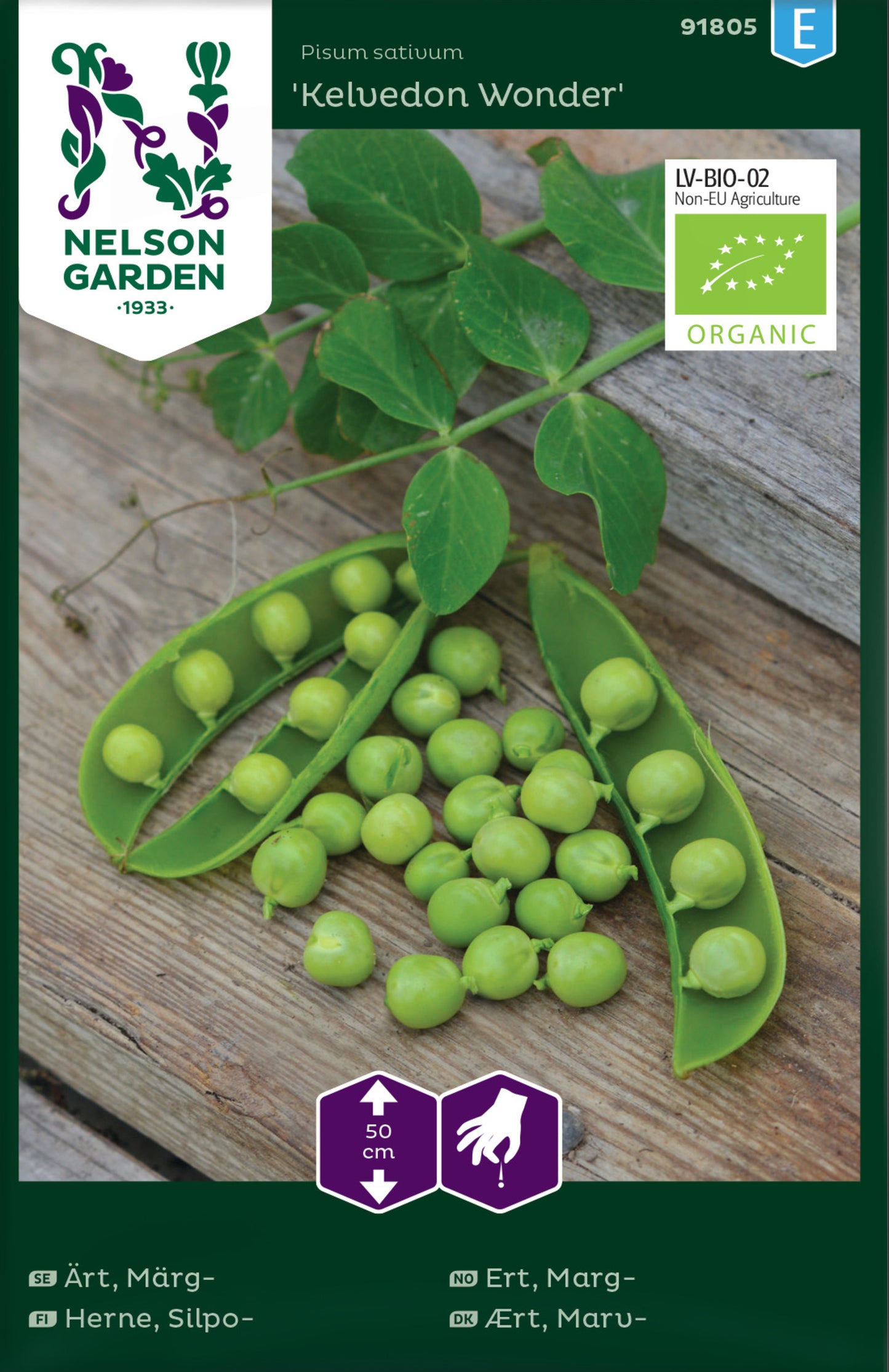 Ärt, Märg-, Kelwedon Wonder, Organic