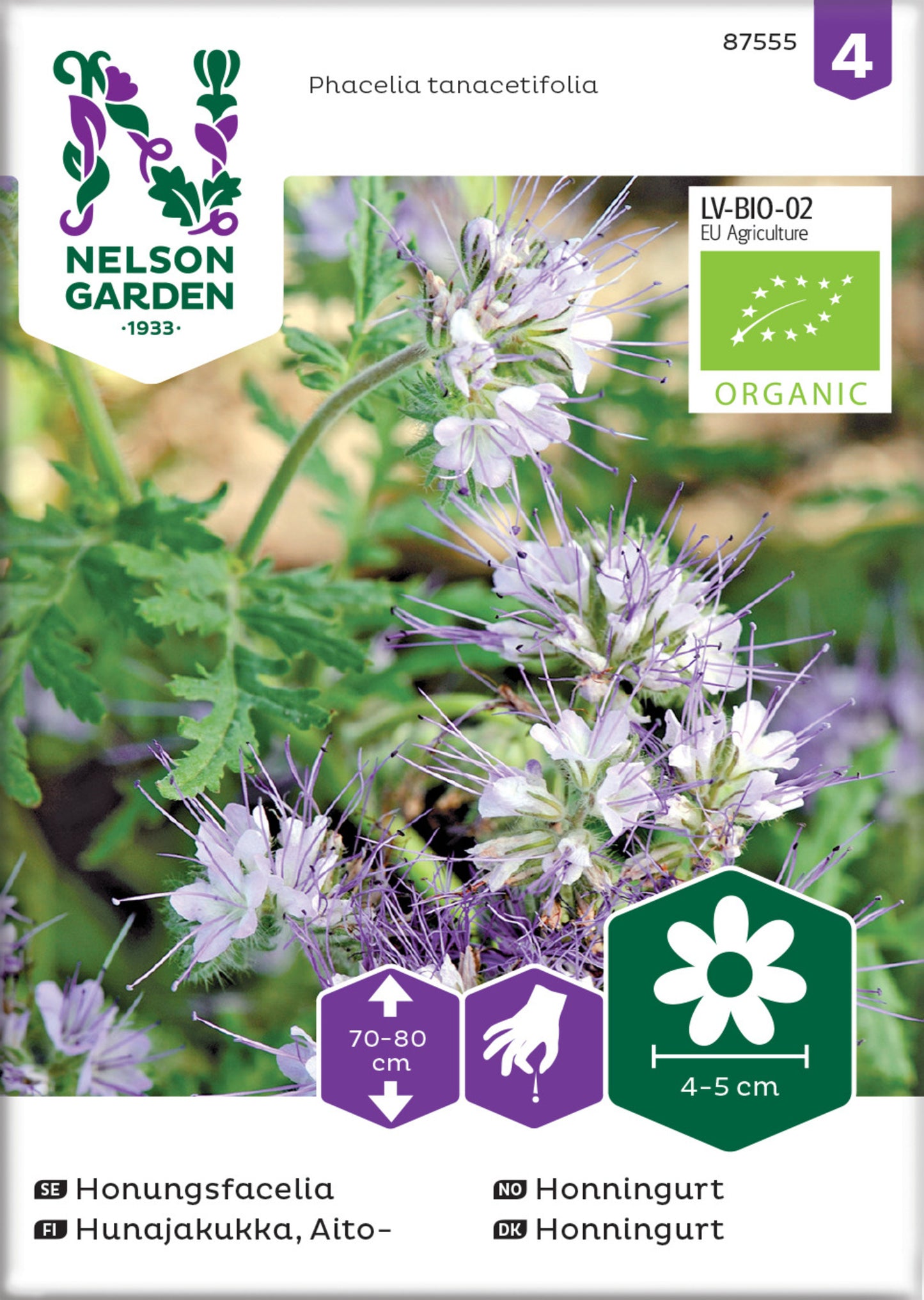 Honungsfacelia, blå, Organic