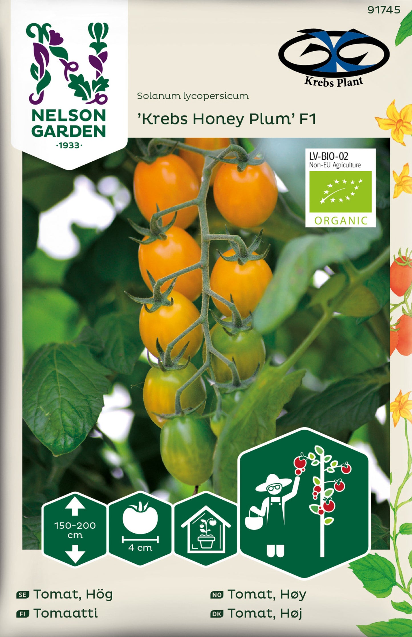 Tomat, Hög, Krebs Honey Plum F1