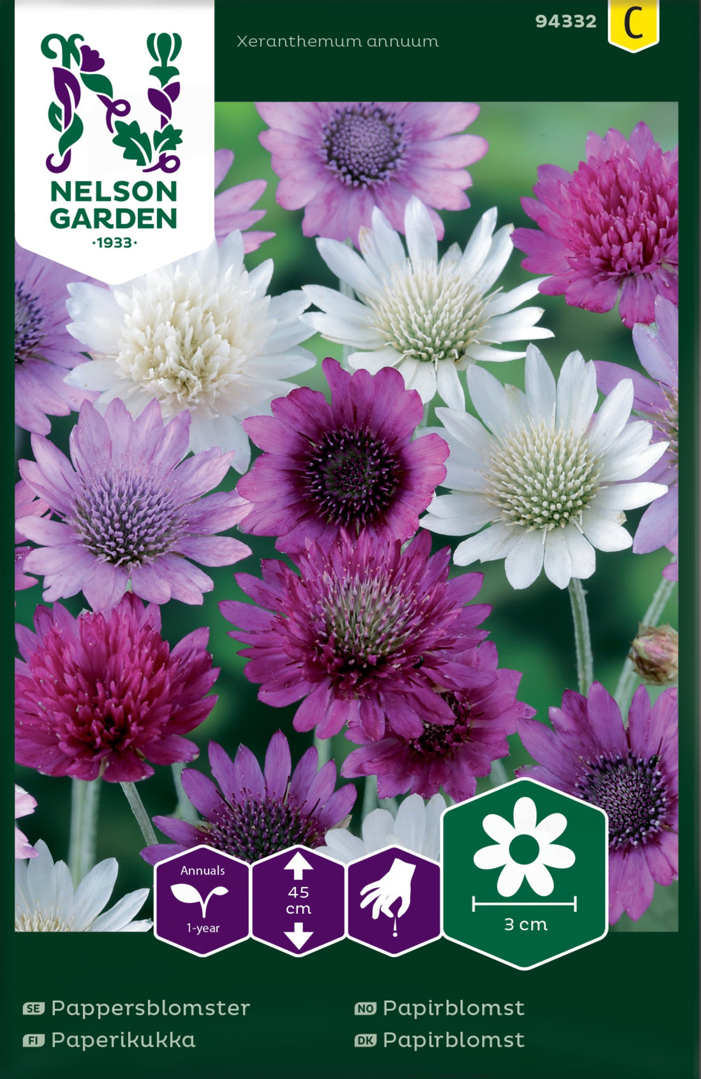 Pappersblomster, bl färger