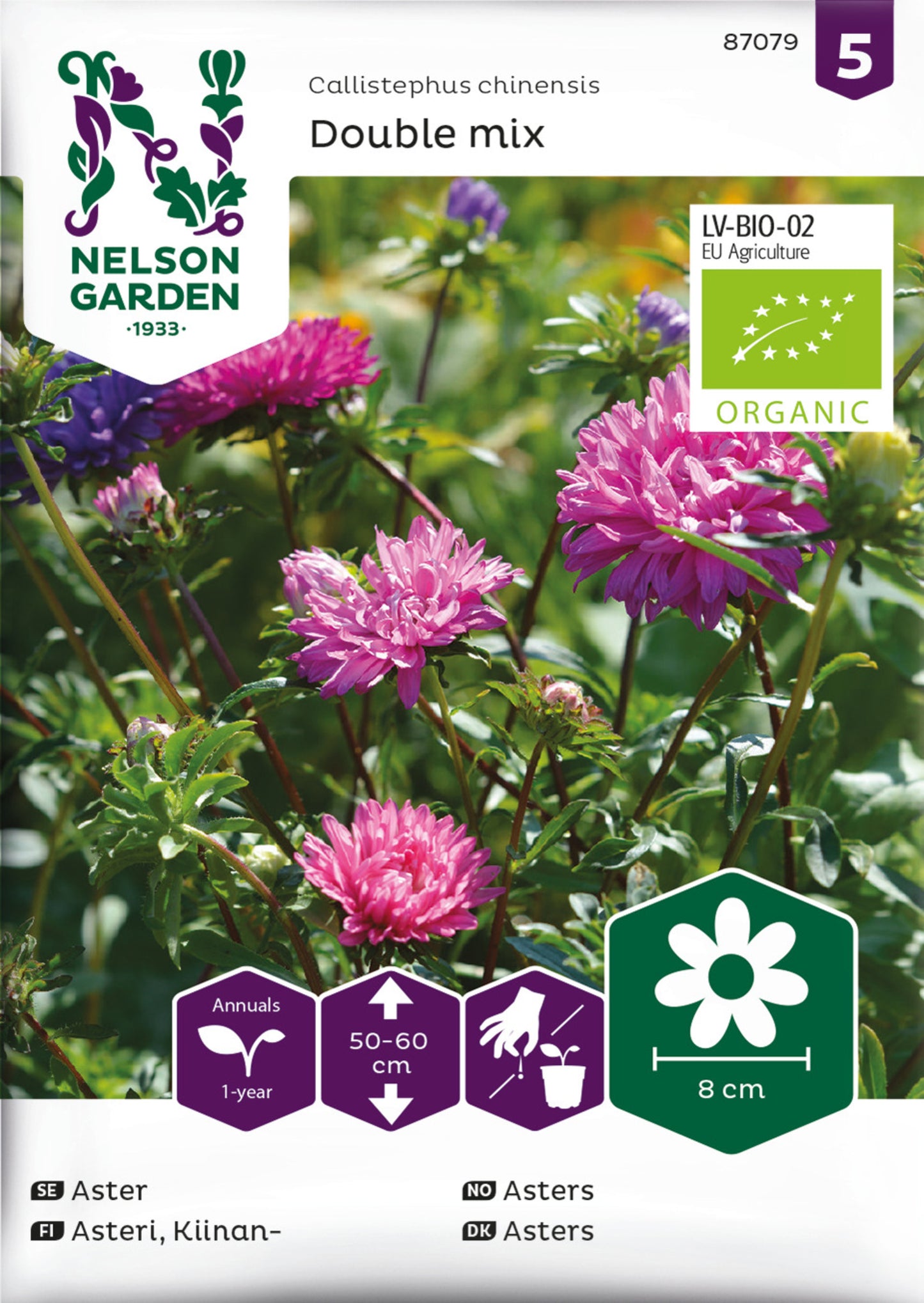 Aster, Dubbel, mix, Organic