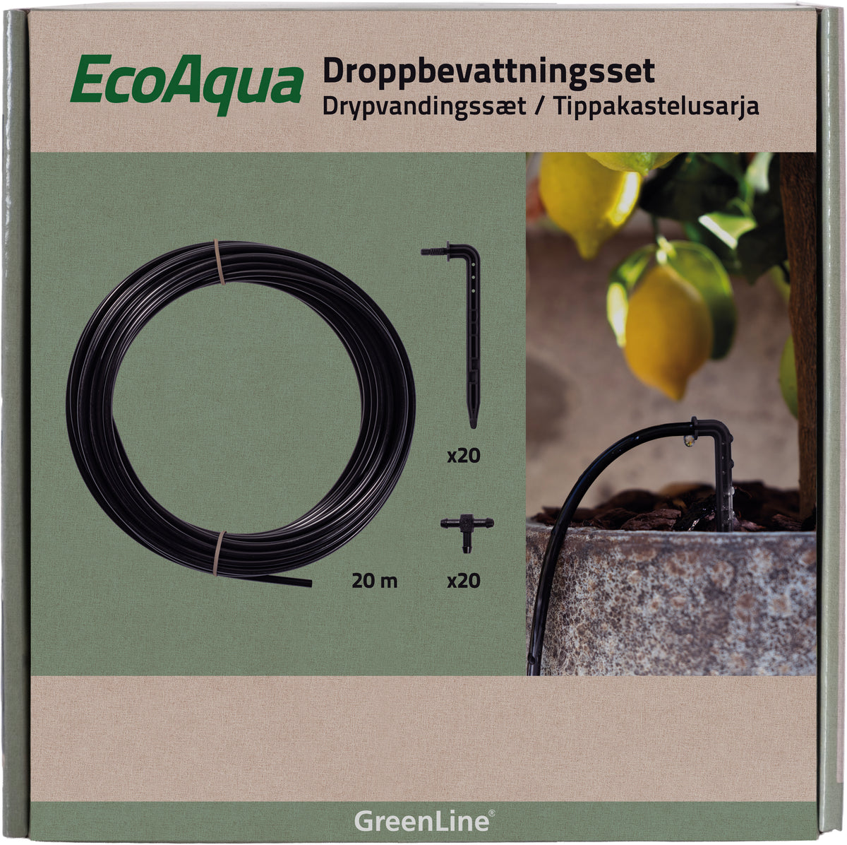 EcoAqua droppbevattningsset 20