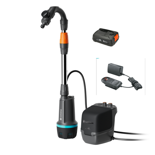 Batteridriven Pump för regnvattentunna 2600 Comfort 18V P4A inkl. batteri och laddare