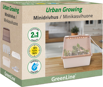 Minidrivhus med LED-belysning