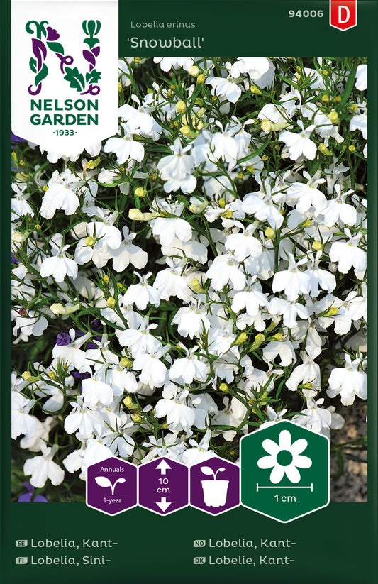 Lobelia, Kant-, Snowball, vit