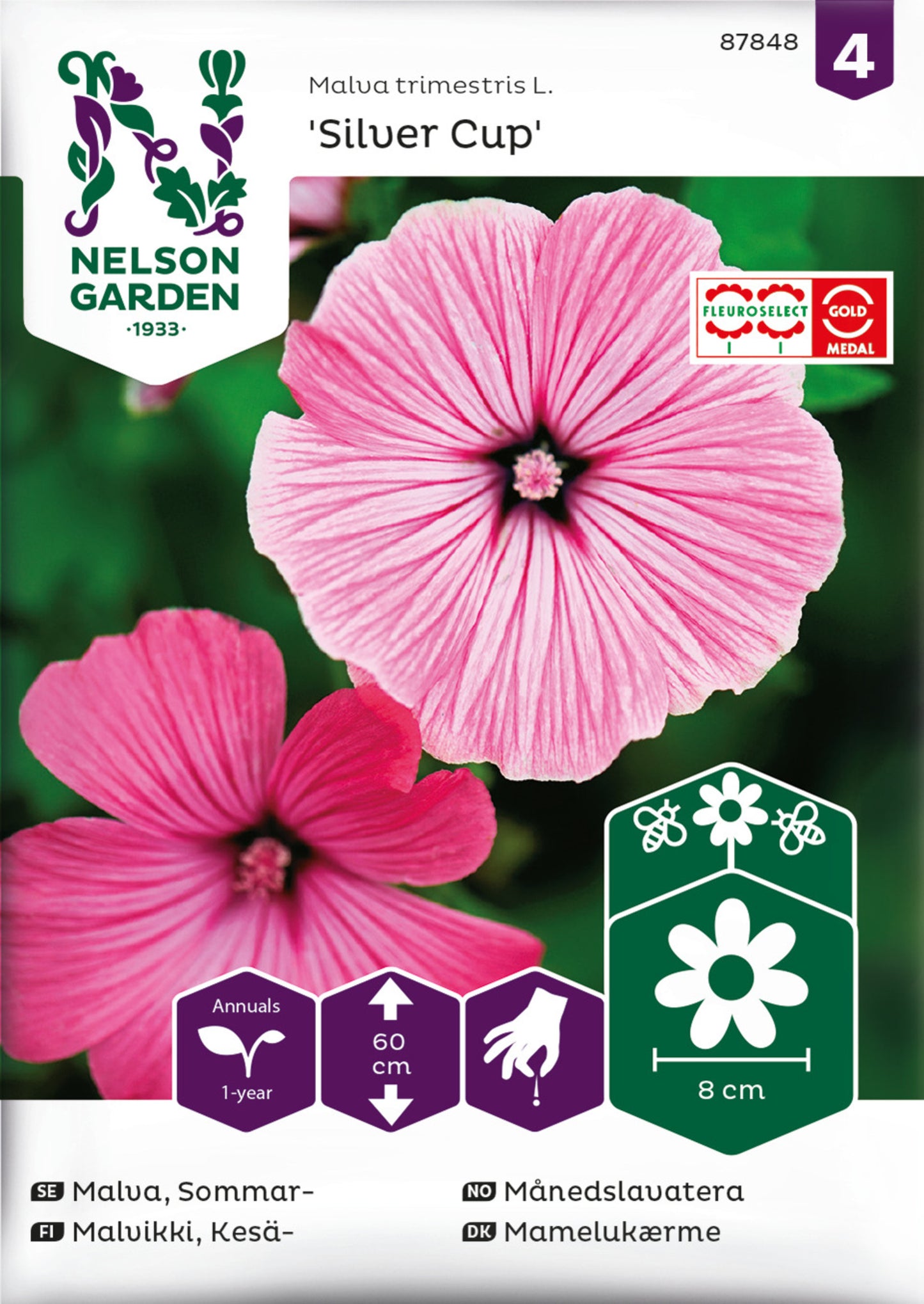Malva, Sommar-, Silver Cup, rosa