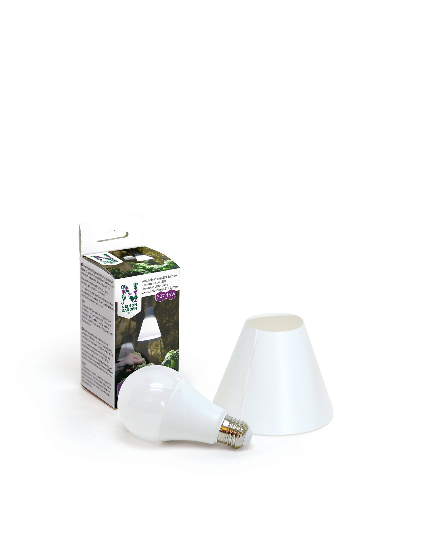 LED-lampa med skärm för växtbelysning – 15 W, E27