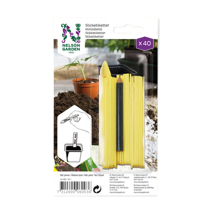 Gula sticketiketter 40-Pack inklusive penna