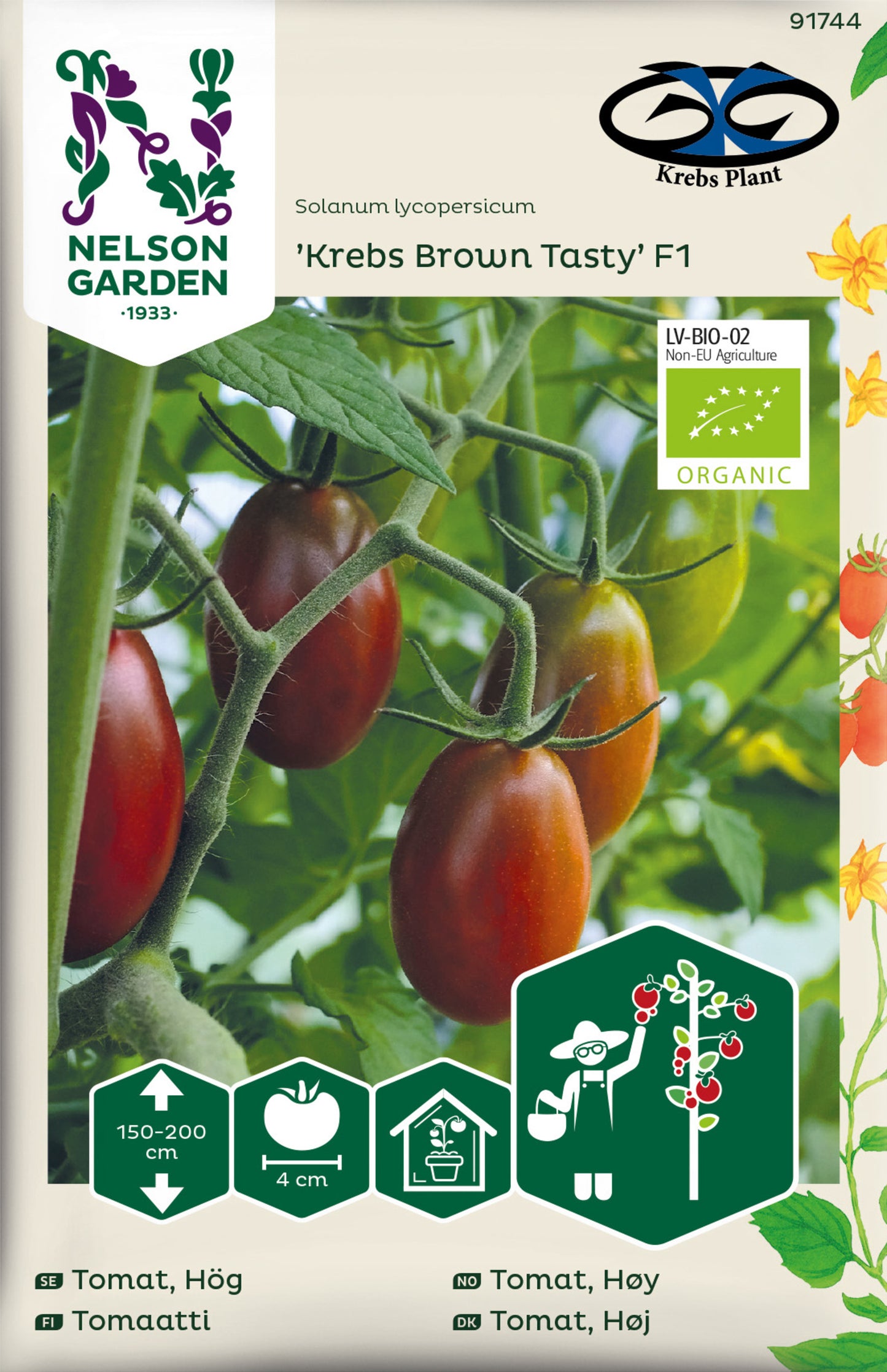 Tomat, Hög, Krebs Brown Tasty F1