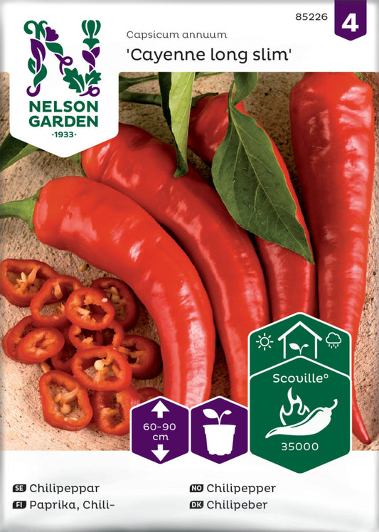 Chilipeppar, Cayenne Long Slim