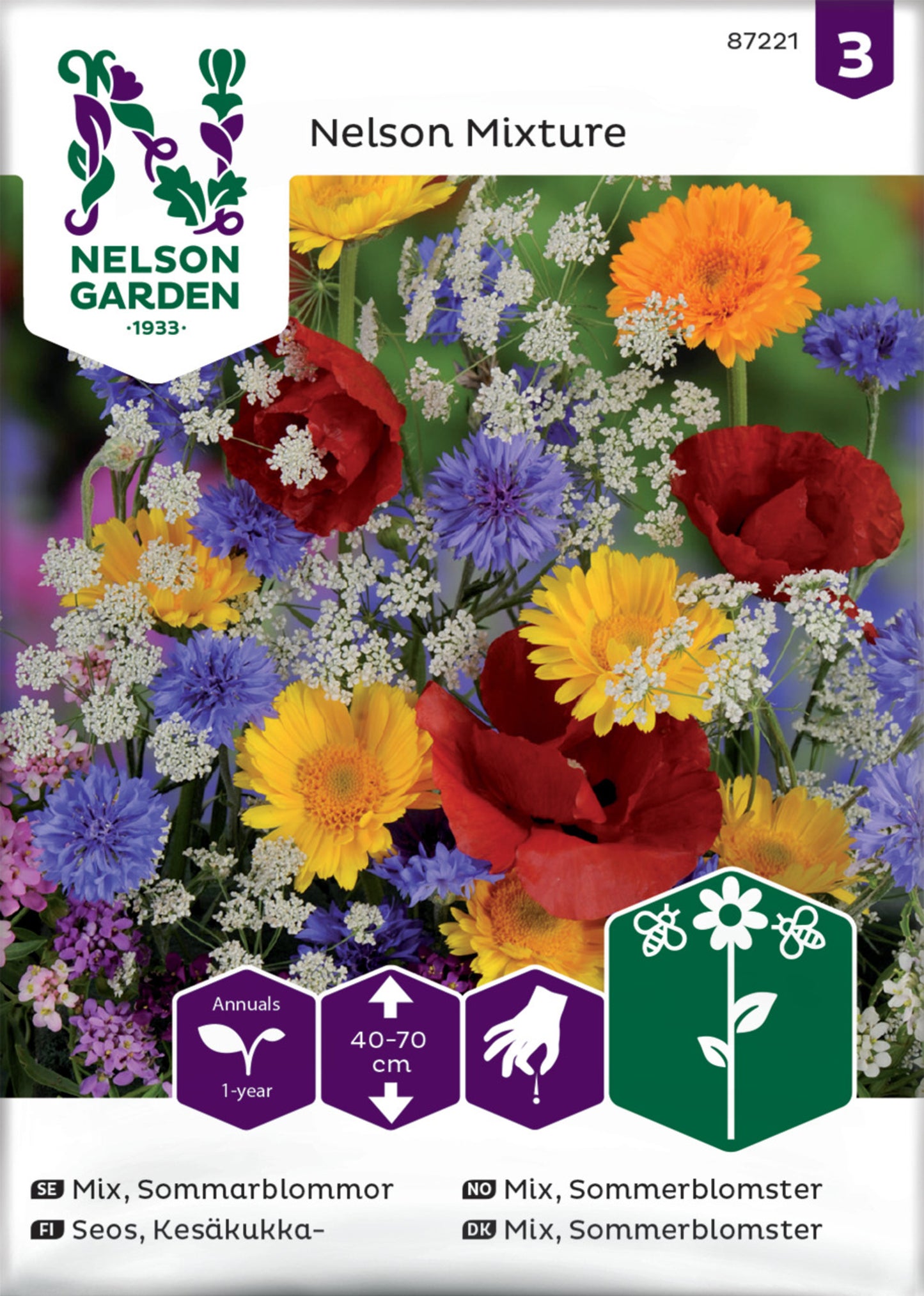 Mix, Sommarblommor, bl. färger