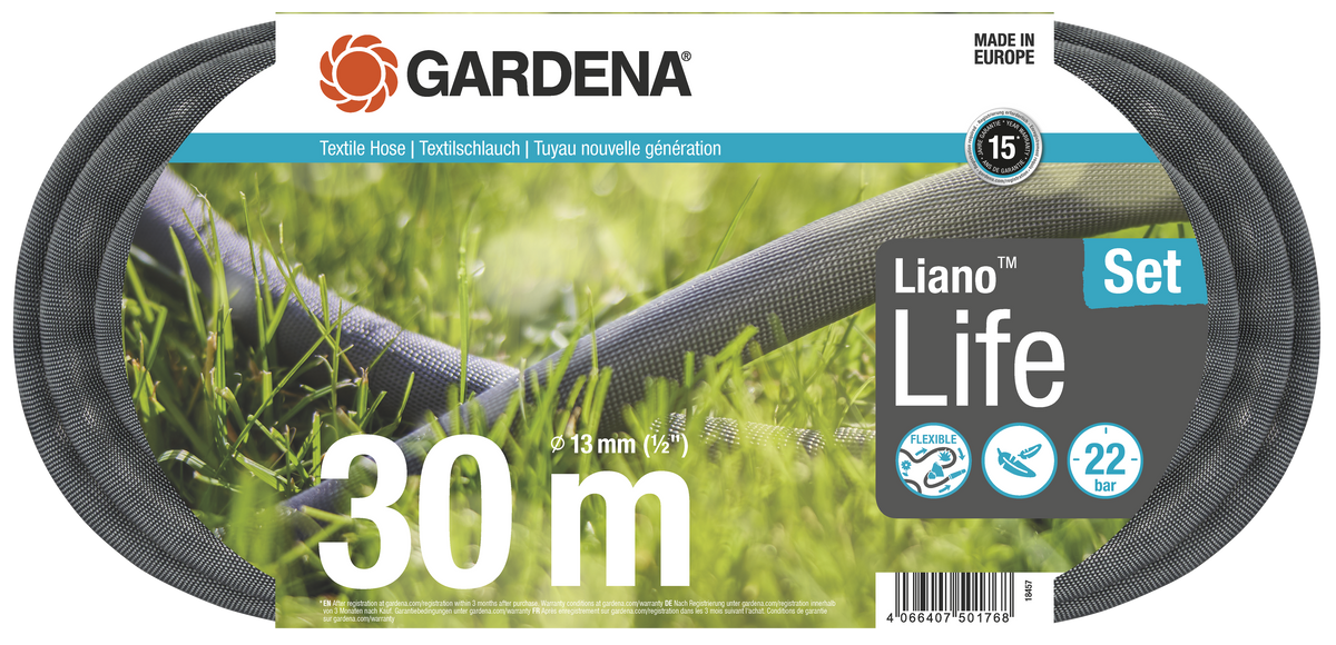 Textilslang Liano™ Life 30 m 1/2" Set