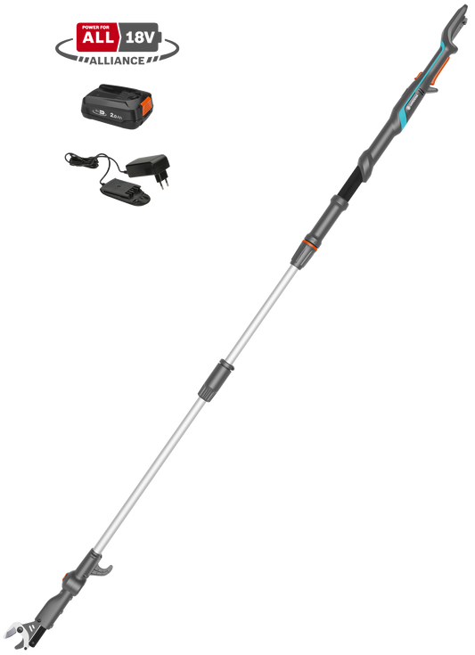 Batteridriven Teleskopisk Stångsax HighCut 250/18V P4A inkl. batteri och laddare